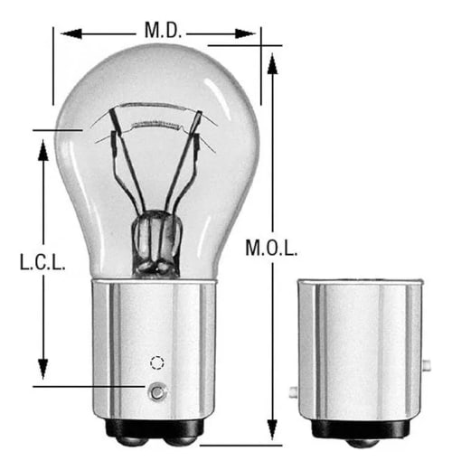 foco 1034 pata dispareja doble filamento 24v 6piezas flosser